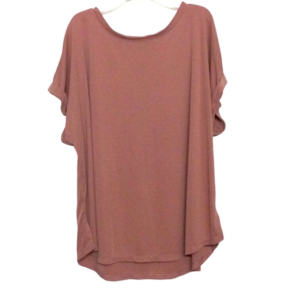🌞 Ava & Viv mauve short sleeve loose fitting shirt tunic top women plus size 2X